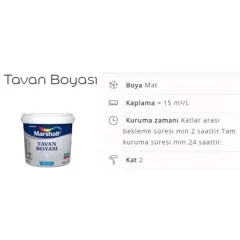 Marshall Tavan Boyası Su Bazlı - Beyaz 10 kg