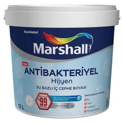 Marshall Antibakteriyel Hijyen Silinebilir Su Bazlı İç Cephe Boyası Beyaz 15 Lt