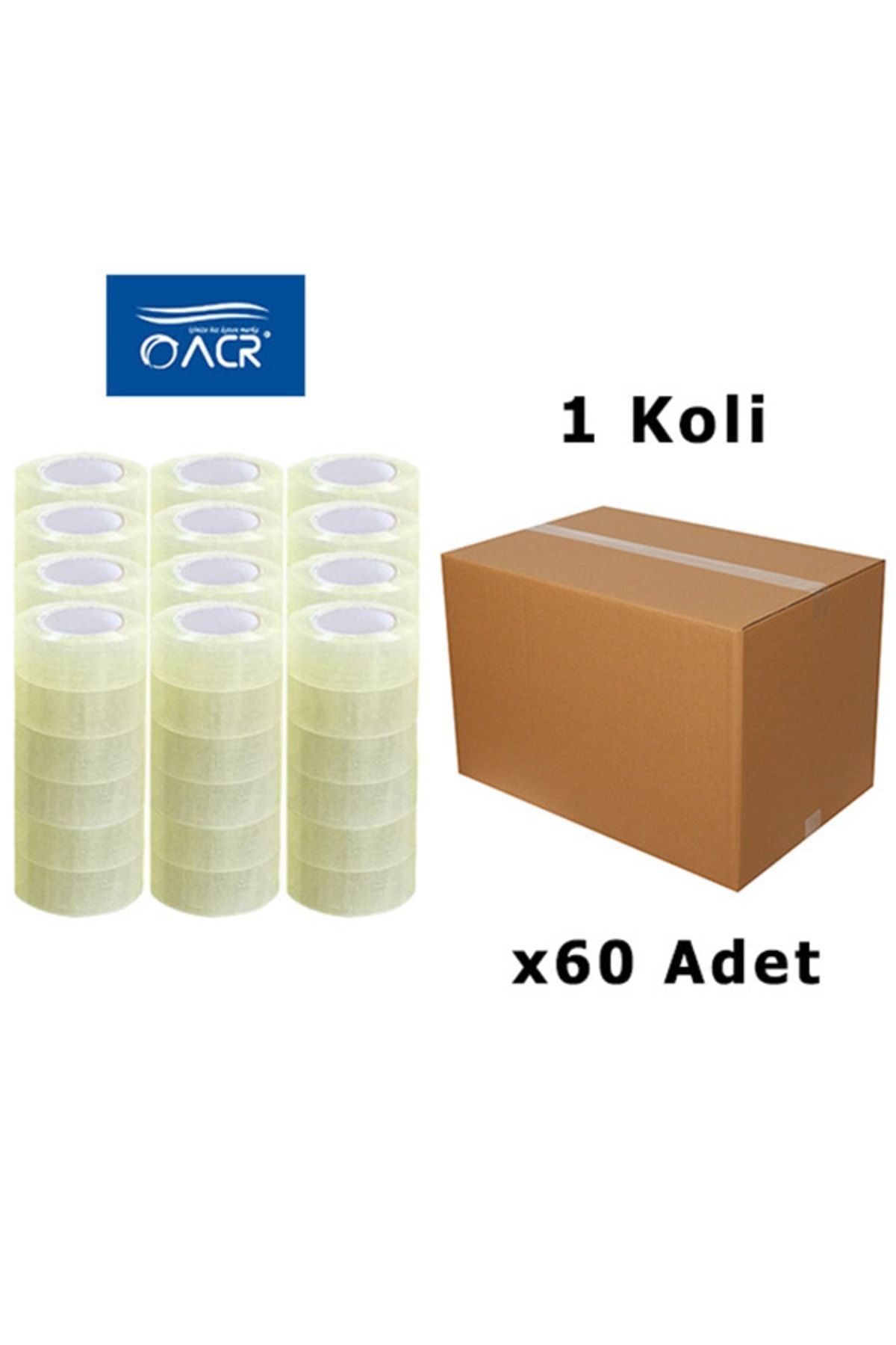 Şeffaf Koli Bandı 45mm 100 Mt (1 Koli - 60 Adet)